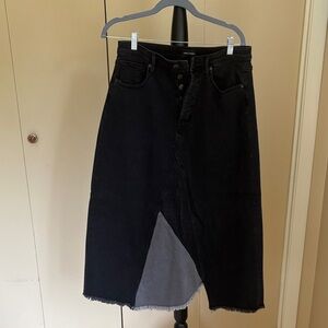 DRIFTWOOD Black Denim maxi jean Skirt